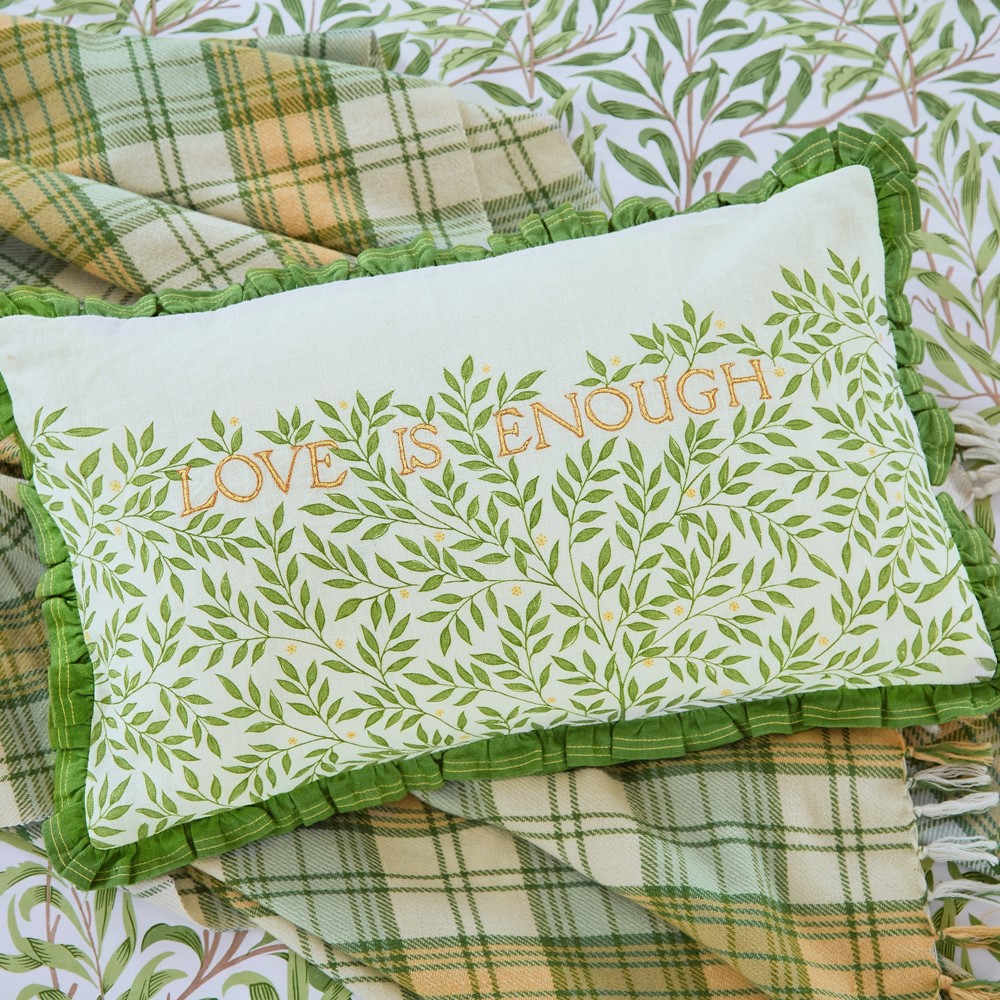 Lemon Tree Willow Bough Cushion by William Morris in Leaf Green